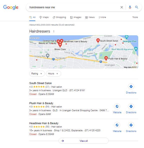 Google Business Profile - 3 pack display